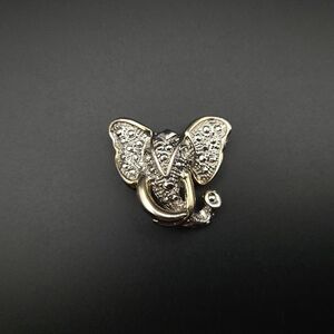 Elegant Gold and Silver Elephant Brooch